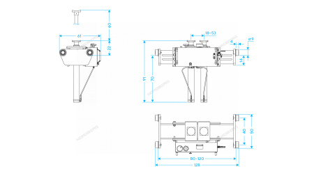 Домкрат пневмогидравлический ямный двухштоковый NORDBERG N502G (канавный подъемник, 20 т)