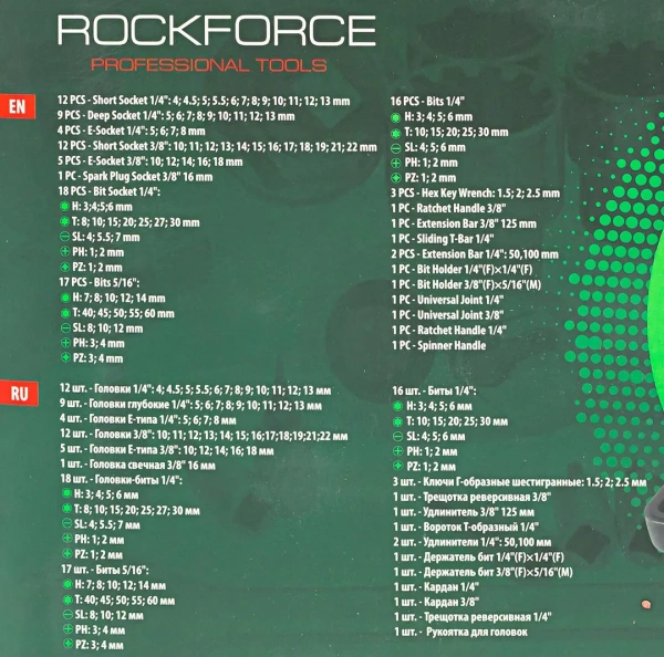 Набор инструментов 108 пр. 1/4''3/8''(6гр.)(4-22мм)
