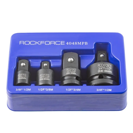 Набор адаптеров ударных 4пр(3/8''(F)x1/2''(M),1/2''(F)x3/8''(M),1/2''(F)x3/4''(M),3/4''(F)x1/2''(M)),в ложементе