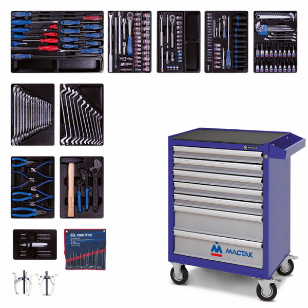 Тележка с инструментом 204 предмета KING TONY 934-100AMB