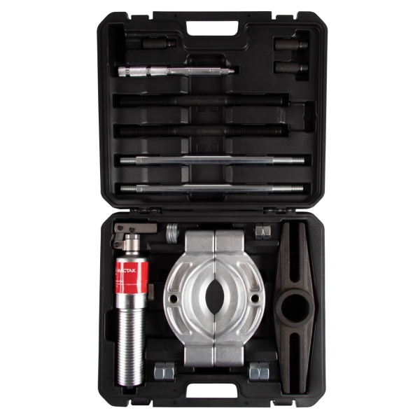 Съемник подшипников гидравлический 8 т до 220 мм сегментного типа с совмещенным насосом МАСТАК 104-19708