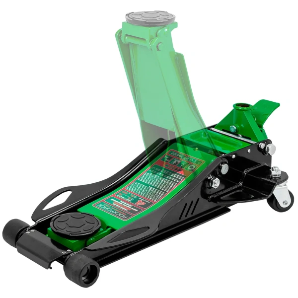 Домкрат подкатной гидравлический низкопрофильный двухпоршневой с резиновой накладкой и быстрым подьемом 4т (h min 78мм, h max 500мм)