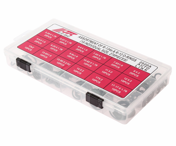 Набор колец уплотнительных для систем кондиционирования JTC 2020A (с R-12/R-134, 270 шт., с хладагентами, бокс)