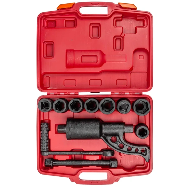 Набор инструмента: гайковерт ручной с редуктором в комплекте с головками