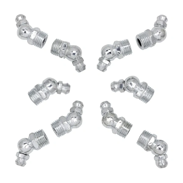 Пресс-масленка 10мм угловая (45град.), комплект 10 шт.