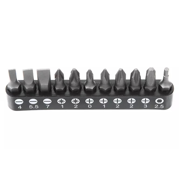 Набор бит на держателе Licota ALK-8009-BIT1-CK (1/4", 25 мм, SL, PH, PZ, HEX)