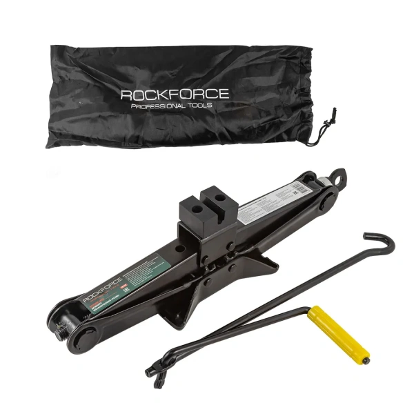 Домкрат механический ''ромб''2т с резиновой накладкой(h min 115мм, h max 380мм, L-400мм) в водоотталкивающем чехле