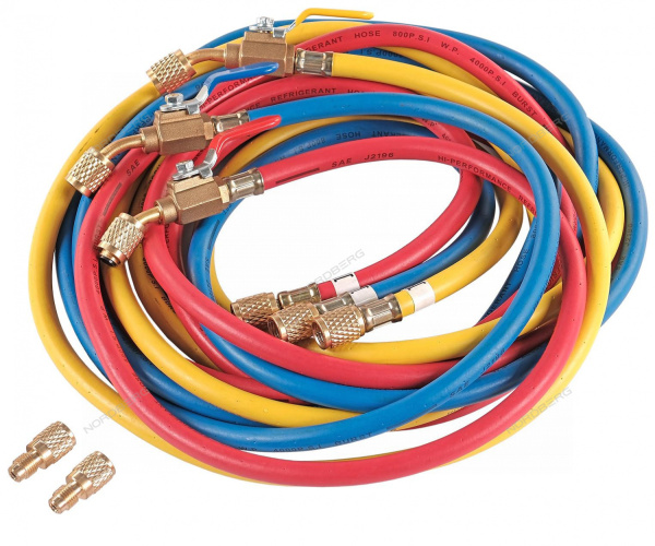 Шланг заправочный для фреона NORDBERG NFH30 (3 м, в компл. 3 шт.)