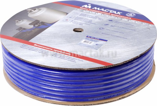 Шланг пневматический высокого давления МАСТАК 681-12100, 12х17 мм, бухта 100 м, полиуретановый