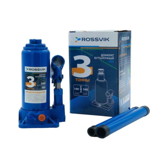 Домкрат бутылочный ROSSVIK V03 (г/п 3,0 т)