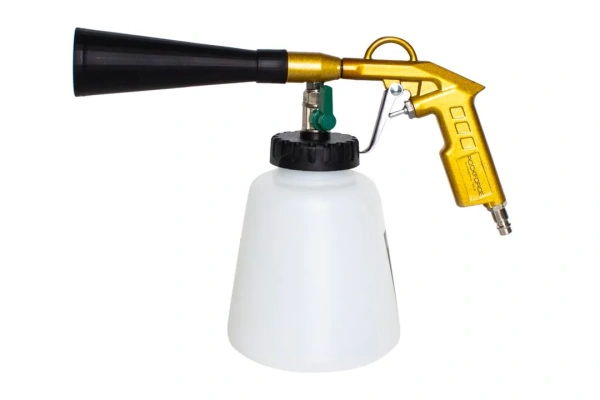 Пистолет пневматический ''Tornado''для химчистки салона а/м с медной трубкой подачи моющего средства ''Profi''(емкость 1л ,6 bar, расход воздуха 120 л/м