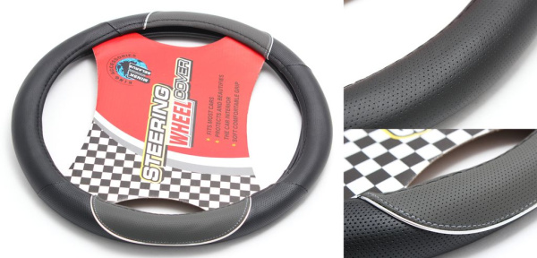 Чехол руля HL-380BK/GY-M