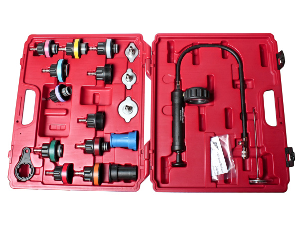 Набор инструментов для тестирования герметичности системы охлаждения JTC 1528 (19 предметов в кейсе)