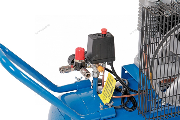 Компрессор поршневой с ременной передачей 220В ресивер 100 л 390 л/мин NORDBERG NCE100/390