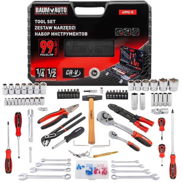 Набор инструментов 99пр. 1/4'', 1/2''