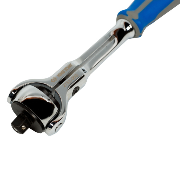 Трещотка 1/4"150 мм, 72 зубца, дисковый механизм, поворотная голова с кнопкой KING TONY 2752-06G