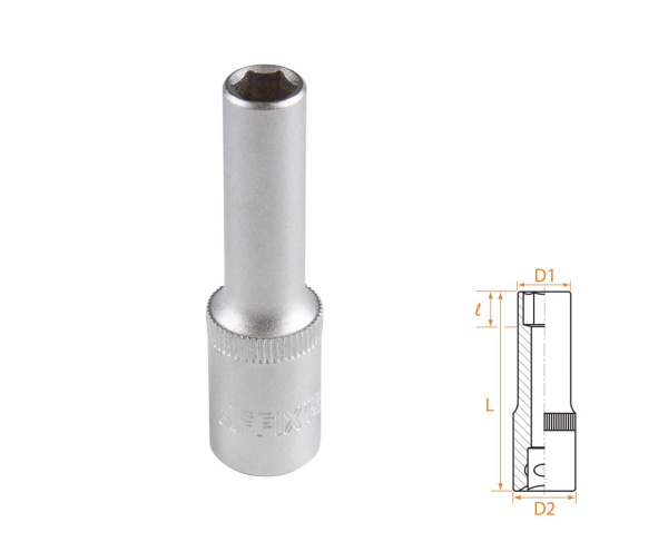 Головка торцевая глубокая шестигранная 3/8" 8 мм AFFIX AF00130008