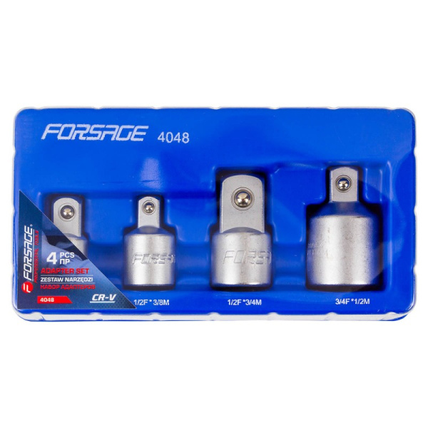 Набор адаптеров 4пр(3/8''(F)x1/2''(M),1/2''(F)x3/8''(M),1/2''(F)x3/4''(M),3/4''(F)x1/2''(M)),в ложементе