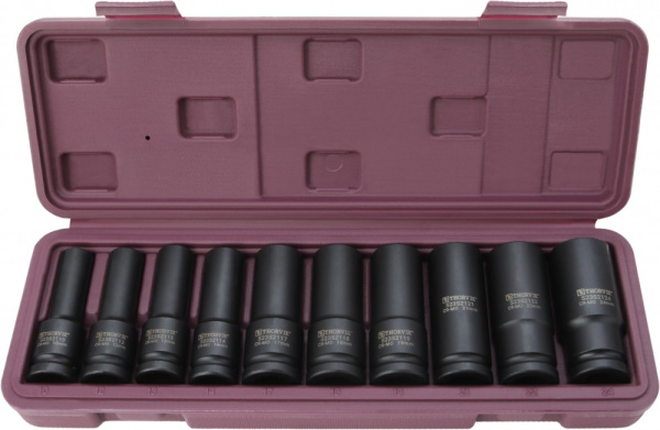 Набор головок торцевых ударных глубоких Thorvik S23S2110S (1/2"DR, 10-24 мм, 10 предметов Thorvik)