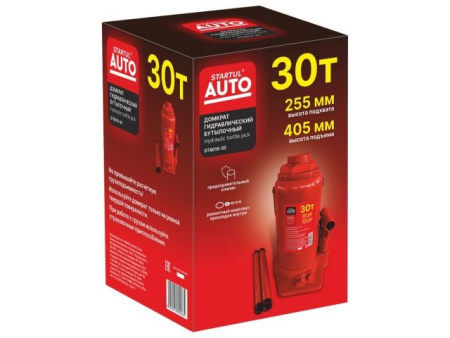 Домкрат гидравлический 30т бутылочный 255-405мм STARTUL AUTO (ST8018-30)
