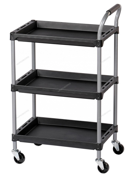 Тележка инструментальная с 3 пластиковыми полками T12
