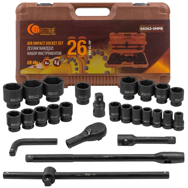 Набор инструментов ударных 26пр. 3/4''(6гр.)