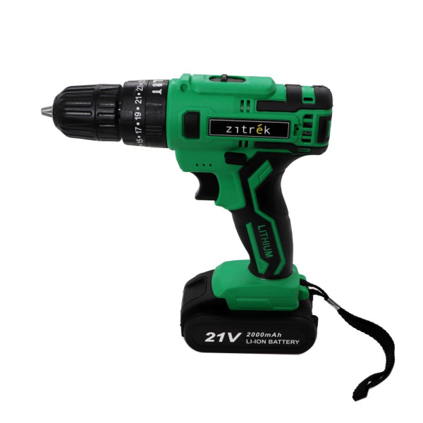 Дрель-шуруповерт аккумуляторная ударная Zitrek Green Impact 21V