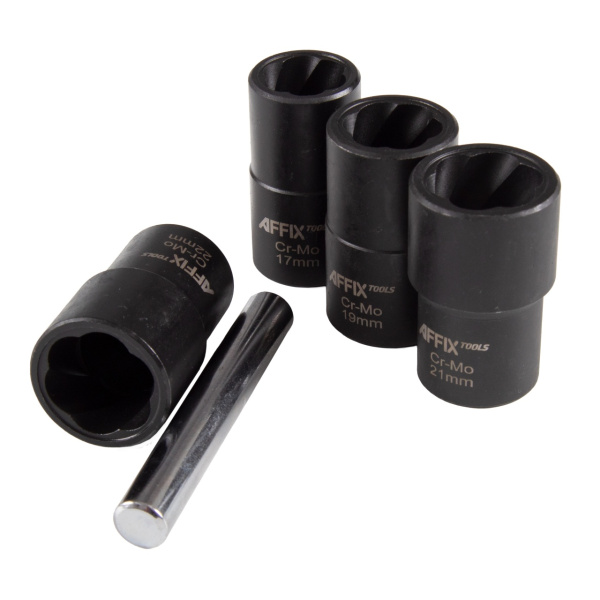 Набор торцевых головок для поврежденных гаек и болтов 17-22 мм кейс 5 предметов AFFIX AF10930005C