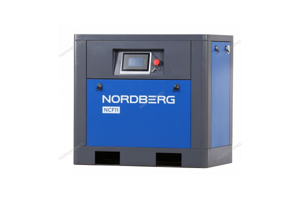 Компрессор винтовой NORDBERG NCF11 (7,5 кВт, 10 бар, 960 л/мин, c частотным преобразователем, без ресивера)