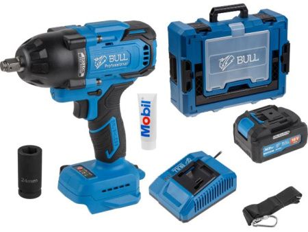 Аккум. ударный гайковерт BULL SC 1807 Xcase, XLTpro, БЕСЩЕТ., 18 В, 750 Н*м, 1/2", 1х4 А*ч, з/у 4 А