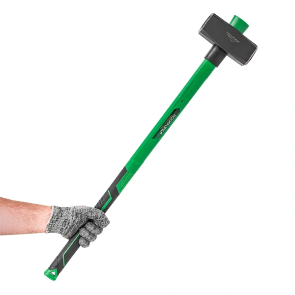 Кувалда с фиберглассовой ручкой и резиновой противоскользящей накладкой (5000г,L ручки-800мм)