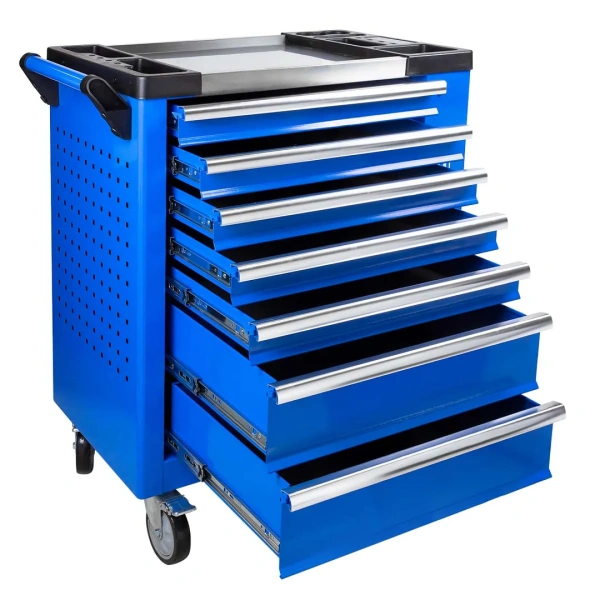 Тележка инструментальная 7-и полочная с металлической накладкой на стол 960х770х450мм