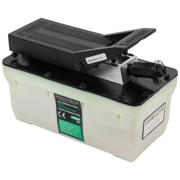 Насос пневмогидравлический ножной,1.7л(раб.давл. 6-10атм,давл. гидравл. 700атм, расход без нагрузки 850мл/мин,расход с нагрузкой 170мл/мин)