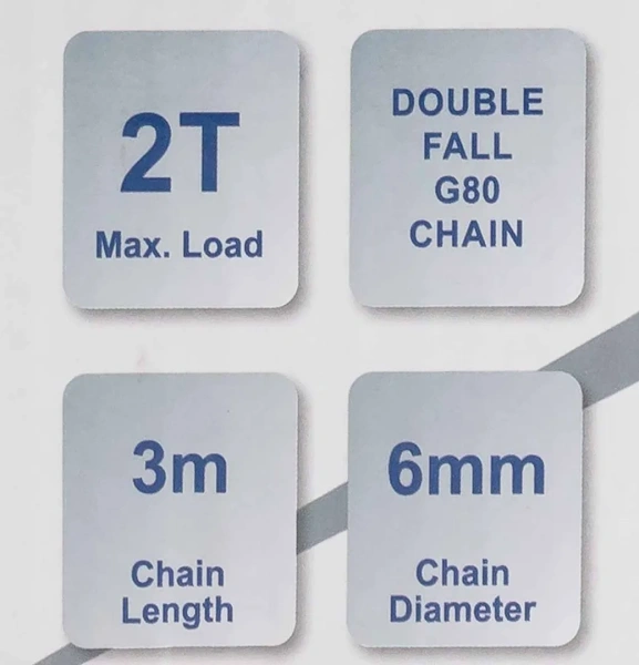 Лебедка механическая подвесная с фиксацией цепи натяжения, 2т (длина цепи - 3м)