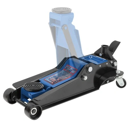 Домкрат подкатной гидравлический двухпоршневой с усиленным корпусом низкопрофильный 5т+резиновая накладка(h mih 115-h max 550 мм)