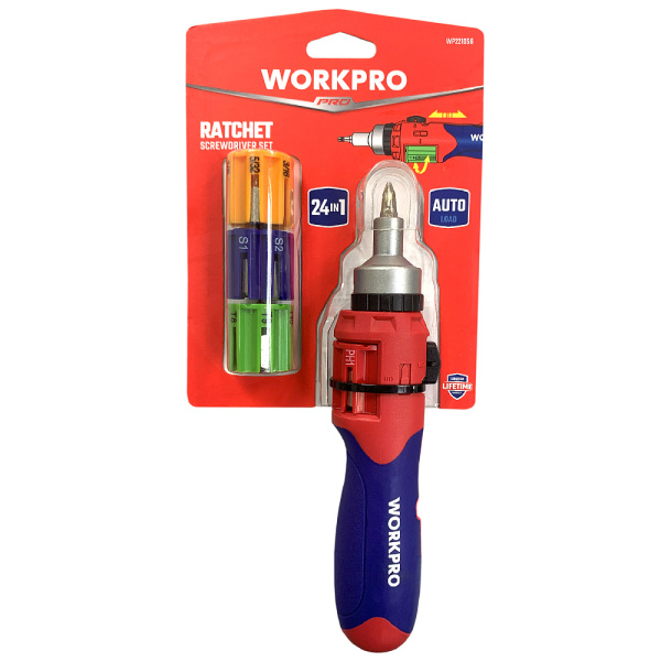 Отвертка MULTI с трещоткой WP221056 WORKPRO Отвертка MULTI с трещоткой WP221056 WORKPRO