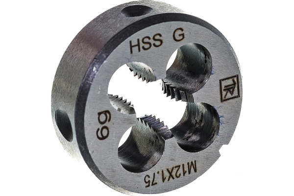 Плашка D-COMBO MD12175 круглая ручная М12х1.75 HSS, Ф38х14 мм