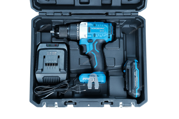 Шуруповерт аккумуляторный NORDBERG NE108K (макс Ø сверла 13мм, 20В, 80Нм)