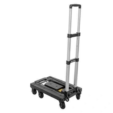 Тележка платформенная складная с телескопической ручкой+2крюка на эластичных ремнях L-1.6м(330х500/590мм,ручка 430-870мм,max нагр.170кг,7 колес)