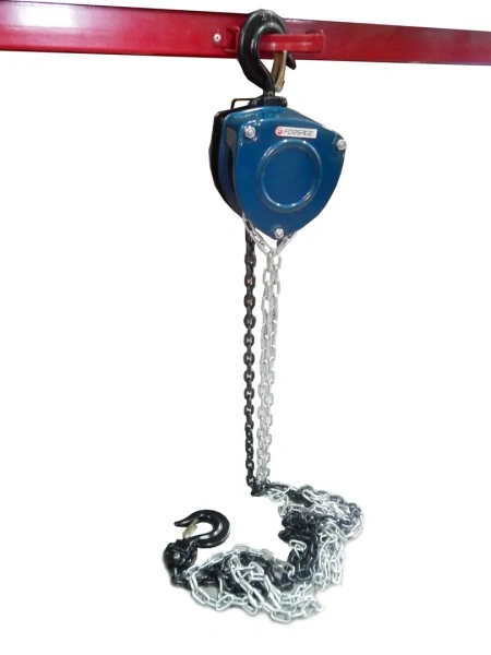 Лебедка механическая подвесная с лепестковым механизмом фиксации цепи натяжения, 10т (длина цепи - 3м)