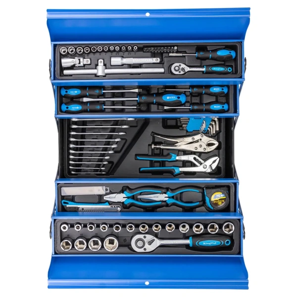 Набор инструментов 83пр. 1/4'', 1/2''(6гр.),в складном металлическом ящике