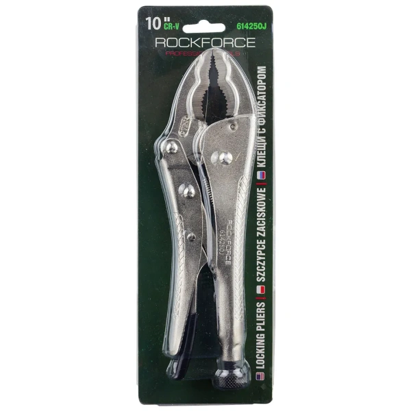 Зажим гейферный с двойным овальным захватом 10''-250мм, в блистере