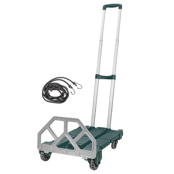 Тележка складная платформенная/для багажа с телескопич. ручкой+набор эластичных шнуров(в разложенном виде:53х43х110см,в сложенном:59х43х13см,г/п200кг)