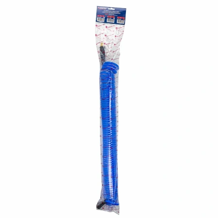 Шланг витой полиуретановый 6.5мм х 10мм х 15м с резьбовыми наконечниками 1/4''(max давление 15бар, раб. t от -20 до +60°С)