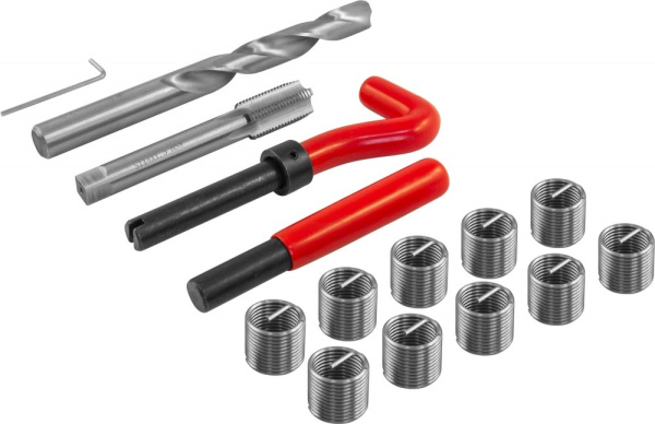 Набор для восстановления резьбы M14x1.5, 15 предметов Thorvik TRIS1415