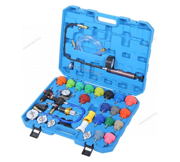 Набор для опрессовки и заправки системы охлаждения NORDBERG CM34K (34 предмета)