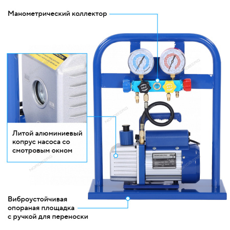 Комплект для заправки систем кондиционирования NORDBERG NFP17P