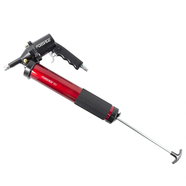 Шприц ручной+пневматический для нагнетания густой смазки 600мл в комплекте с жестким(L-180мм) и гибким(L-330мм) наконечником (''под тубу'')