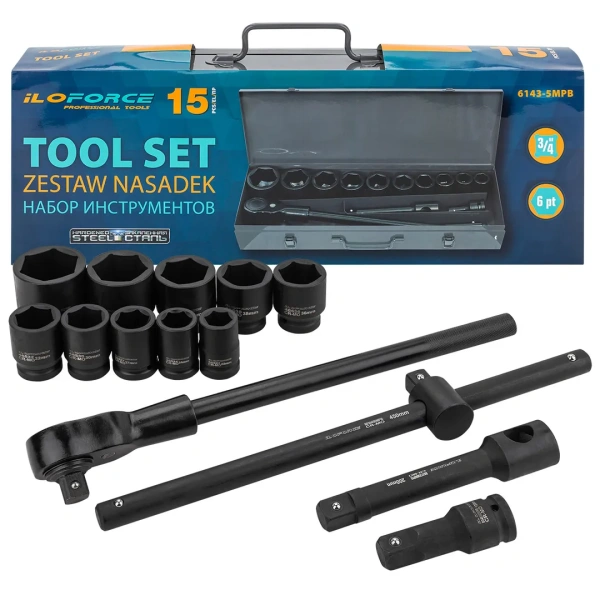 Набор инструментов 15пр. 3/4''(6гр.)