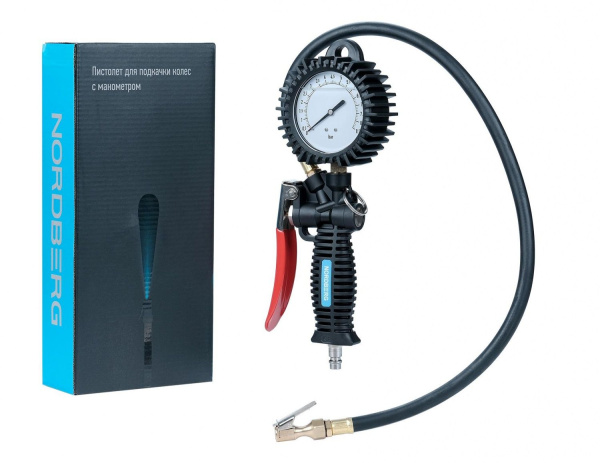 Пистолет для подкачки колес с жидкостным манометром 80 мм NORDBERG TI62